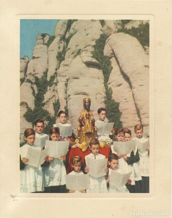 Postkarten: Postal Montserrat coloreada. Escolania y Verge. Virgen. En grabado litogr&aacute;fico. N&ordm; 570. Buen estado.