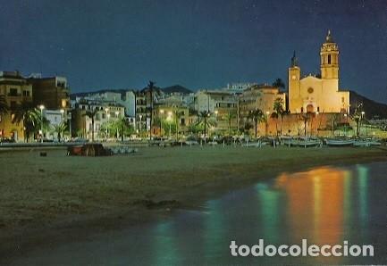 Cartes Postales: POSTAL A COLOR COSTA DORADA SITGES VISTA NOCTURNA ESCRITA
