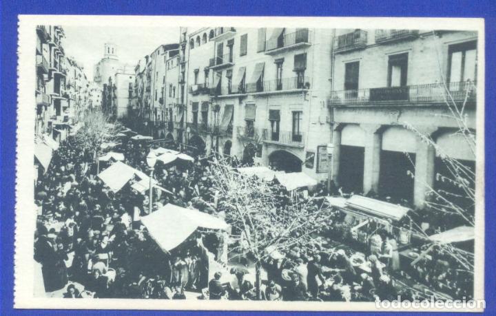Postales: GERONA.- El mercado en la Rambla.- FOTOTIPIA HAUSER Y MENET. Edici&oacute;n D.C.P. Sin circular