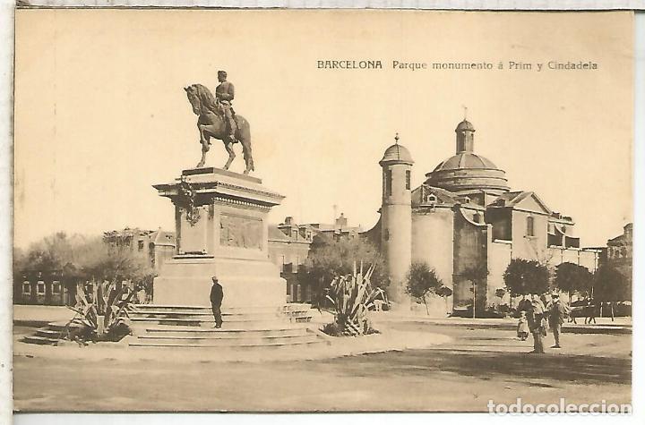 Postales: BARCELONA MONUMENTO A PRIM SIN ESCRIBIR - Foto 1