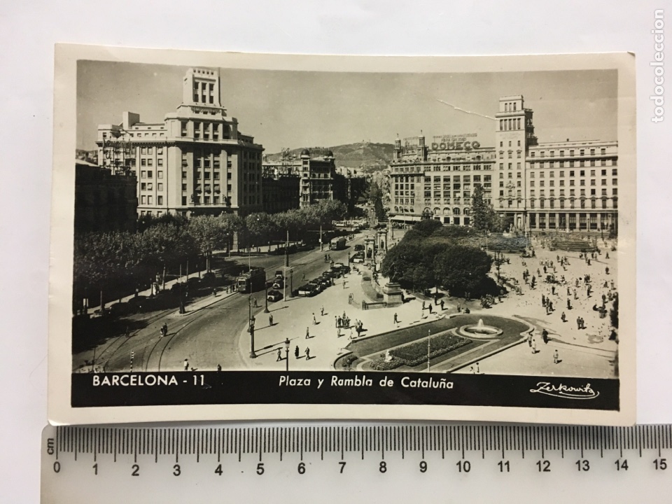 Postais: POSTAL. BARCELONA. PLAZA Y RAMBLA DE CATALU&Ntilde;A. ZERKOWITZ. H. 1958?.