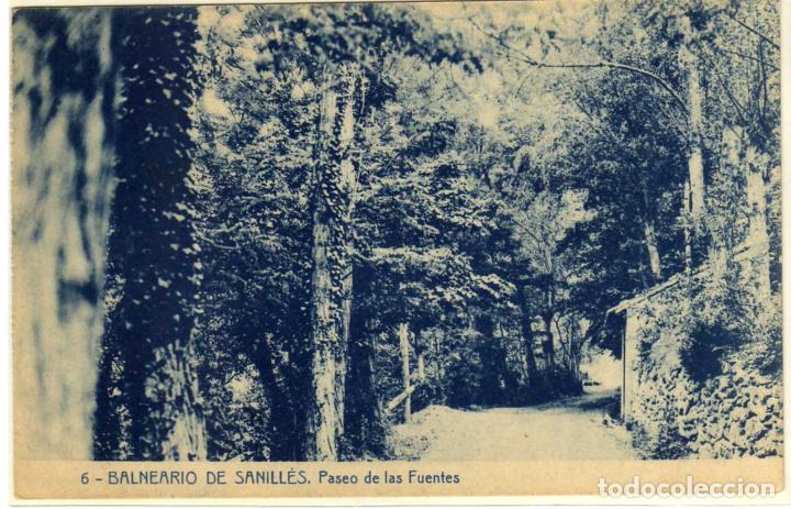Postales: POSTAL BALNEARIO DE SANILLES (LERIDA) - PASEO DE LAS FUENTES