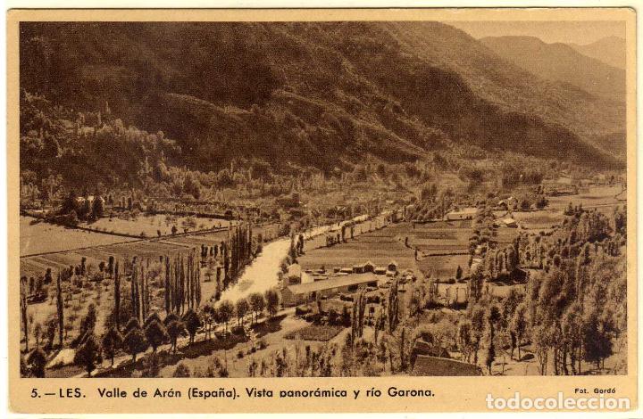 Postales: POSTAL LES (LERIDA) - VISTA PANORAMICA Y RIO GARONA - VALLE DE ARAN