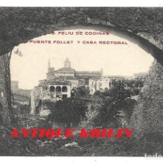 Postales: SAN FELIU DE CODINAS .- PUENTE FOLLET Y CASA RECTORAL / SIN CIRCULAR . Lote 192098557
