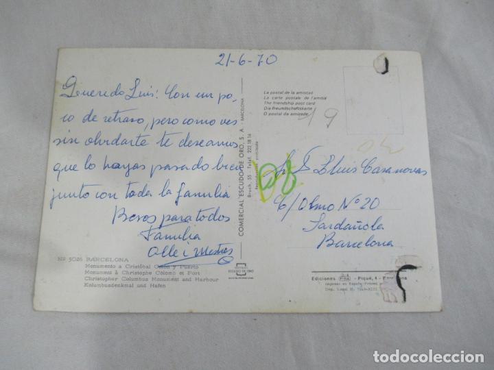 Postales: Barcelona - Monumento a Col&oacute;n - Escrita - Foto 2