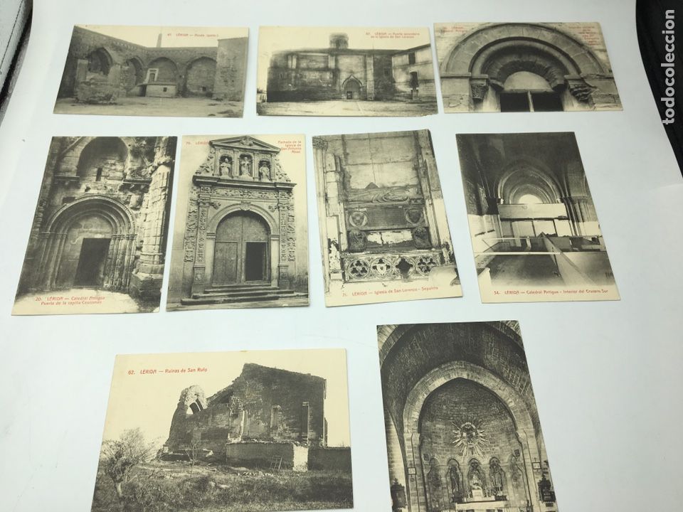 Postales: LOTE DE 9 POSTALES DE LERIDA - SIN CIRCULAR - COLECCION URRIZA. CATEDRAL SAN RUFO SAN LORENZO