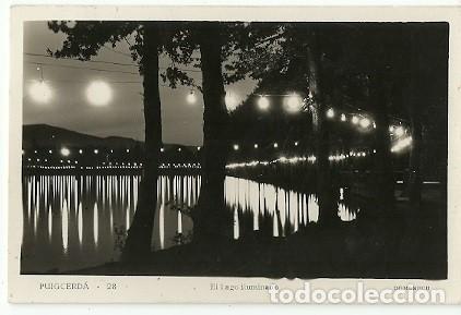 Cartoline: ANTIGUA POSTAL 28 PUIGCERDA EL LAGO ILUMINADO DOMENECH