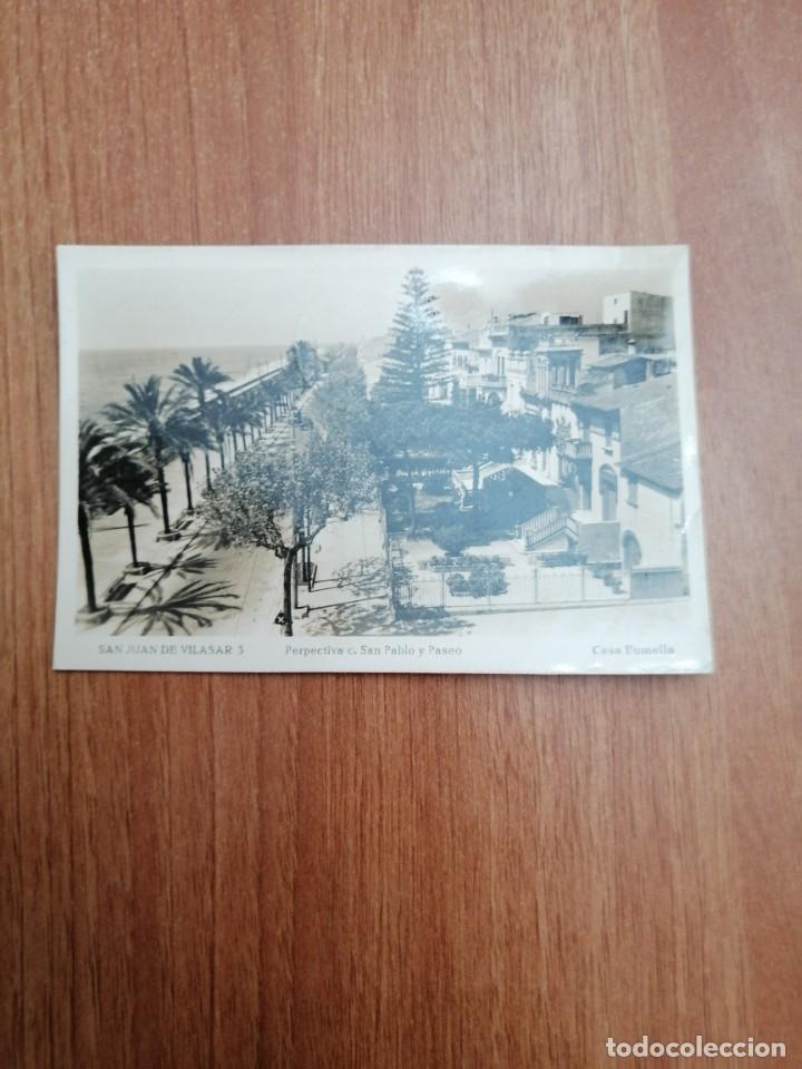 Postcards: POSTAL SAN JUAN DE VILASAR PERPECTIVA C. SAN PABLO Y PASEO CIRCULADA