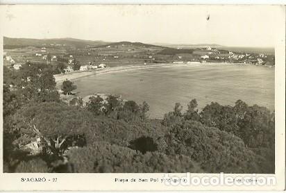 Postkarten: ANTIGUA POSTAL 27 S'AGARO PLAYA DE SAN POL Y D'AGARO FOTO R GASSO ESCRITA 1947
