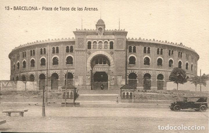 Postales: BARCELONA-PLAZA TOROS LAS ARENAS-COCHE- FERGUI N&ordm; 13