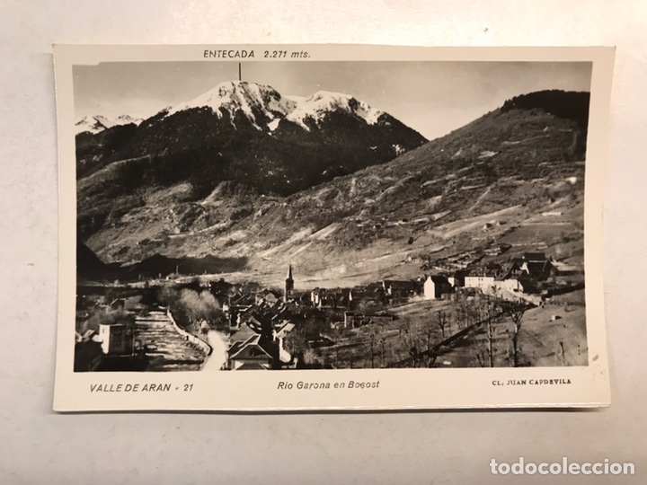 Postales: VALLE DE ARAN (Lerida) Postal No.21, R&iacute;o Garona en Bosot. Edita: Juan Capdevila (h.1960?)