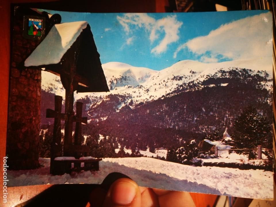 Postales: Postal La Molina Pirineo Catal&aacute;n Alt.1800.m N 1355 ESCUDO DE ORO 1968 escrita sellada con arruga