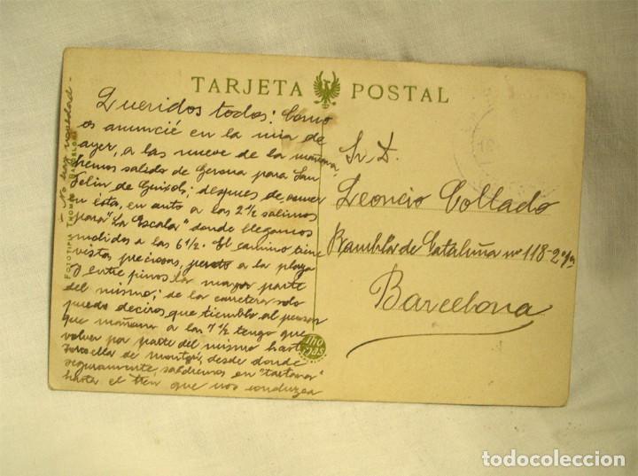 Postales: La Escala Passeig del Codola, circulada a&ntilde;o 1920 - Foto 2