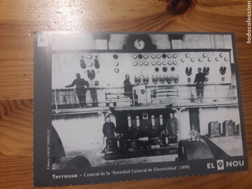 Postkarten: Terrassa Cental Sociedad General Electricidad El 9 NOU reproducci&oacute;n foto formato carton 17x12cm apro