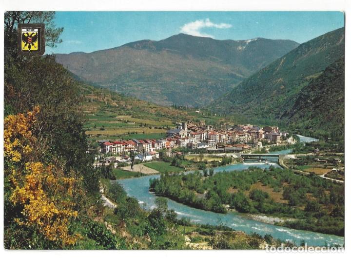 Postales: PIR. CATALA. EL PALLARS.- N&ordm; 964, VISTA GENERAL DE SORT. ESCUDO DE ORO. L&Eacute;RIDA- SIN CIRCULAR