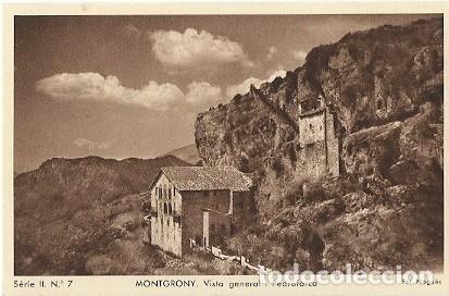 Cartoline: ANTIGUA POSTAL SERIE II N&ordm; 7 MONTGRONY VISTA GENERAL I PEDRAFORCA FOT NOGUES HUECOGRABADO MUMBRU