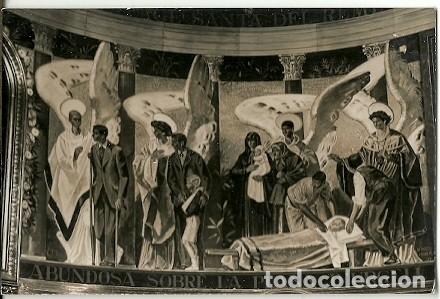 Cartoline: ANTIGUA POSTAL CASTELL DEL REMEY LERIDA SANTUARIO PINTURAS LATERALES DEL ALTAR MAYOR J OBIOLS