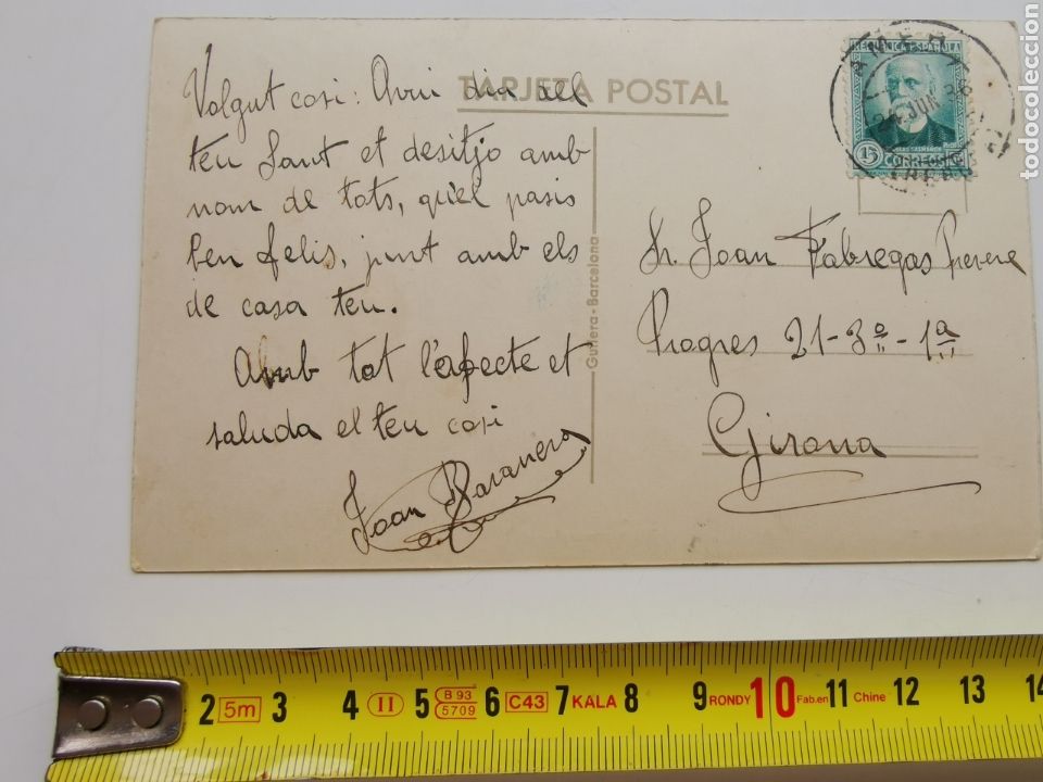 Postales: Postal de Amer, Girona. De 1936 escrita. - Foto 4