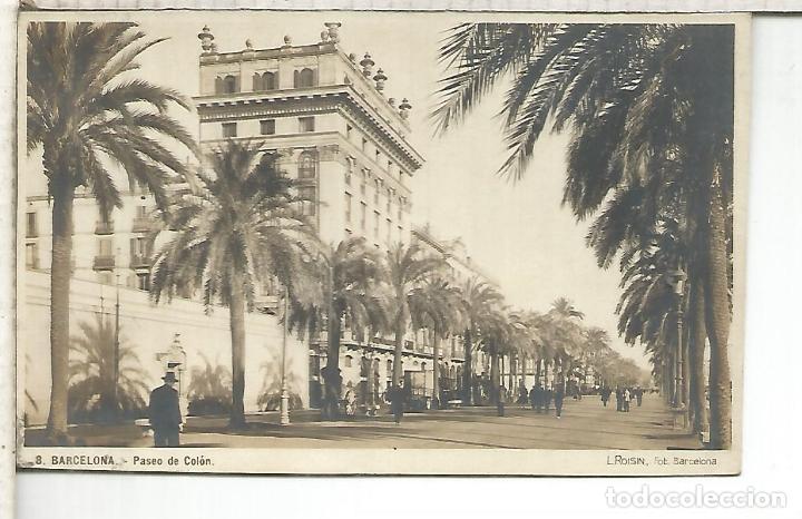 Postales: BARCELONA PASEO DE COLON ESCRITA - Foto 1