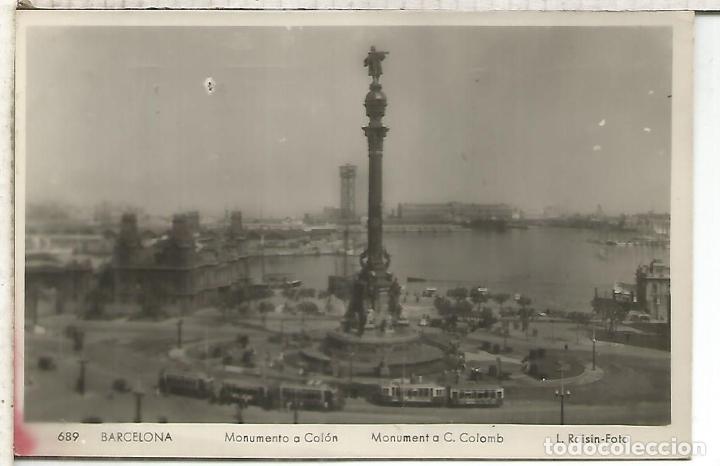 Postales: BARCELONA MONUMENTO A COLON ESCRITA - Foto 1