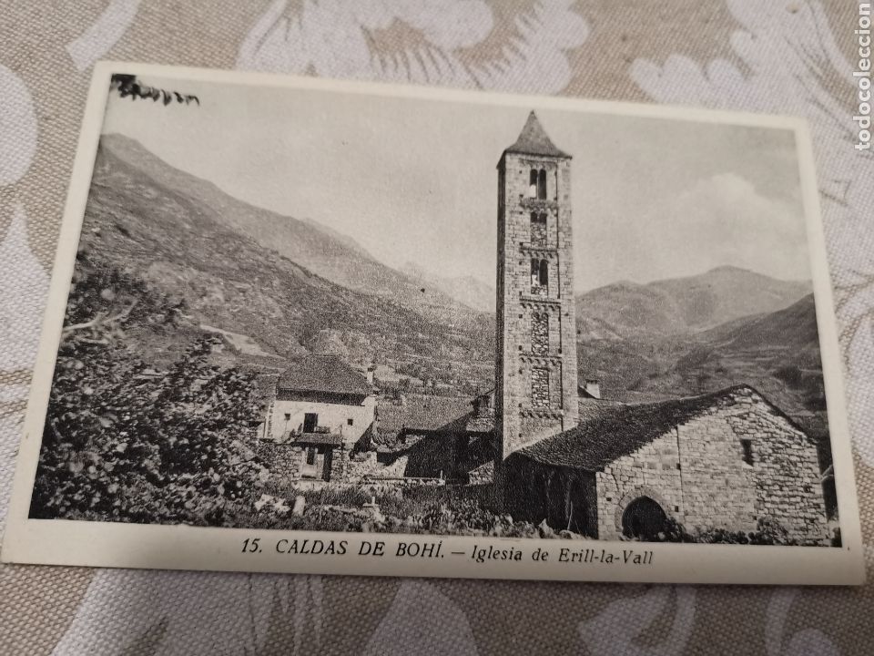 Cartoline: Postal de Bo&iacute; n&ordm;15 Iglesia Erill La Vall. Huecograbado Mumbr&uacute;