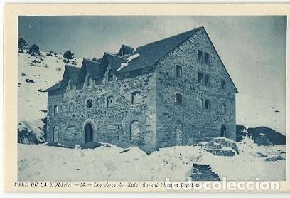 Postais: ANTIGUA POSTAL VALL DE LA MOLINA 12 LES OBRES DEL XALET DURANT L'HIVERN 1924 1925 CL R CARBONELL