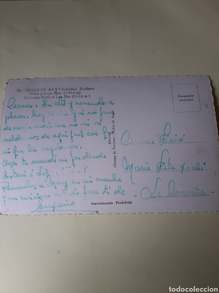 Postales: VALLE AEAN L&Eacute;RIDA ENVIADA A CORU&Ntilde;A - Foto 2