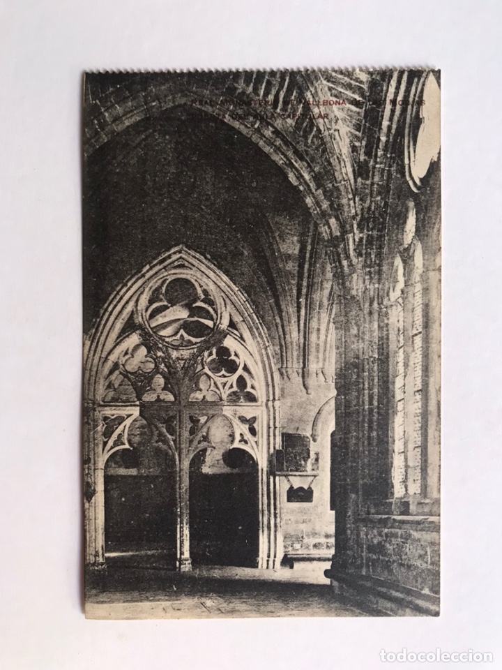 Postales: LERIDA Postal, Real Monasterio de Vallbona de las Monjas. Puerta del Aula Capitular (h.1920?)