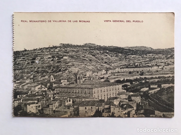 Postales: LERIDA Postal, Real Monasterio de Vallbona de las Monjas. Vista General del Pueblo (h.1920?)