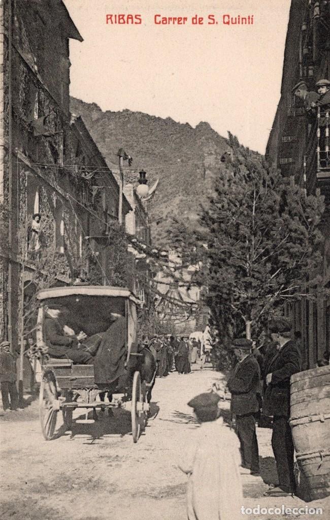 Postales: ribas. carrer de s. quint&iacute; - Foto 1