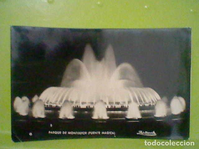 Postales: PARQUE MONTJUIC FUENTE MAGICA ZERKOWITZ CIRCULADA 50&acute;S 14 X 9 CMS