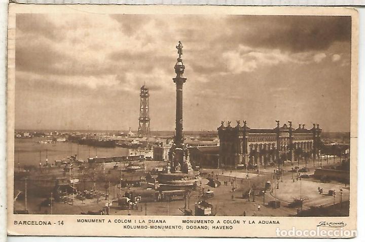 Postales: BARCELONA MONUMENTO A COLON ESCRITA - Foto 1