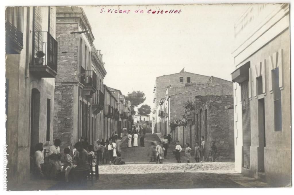 Postais: POSTAL FOTOGRAFICA DE SANT VICEN&Ccedil; DE CASTELLET - CARRER SANT JOAN.