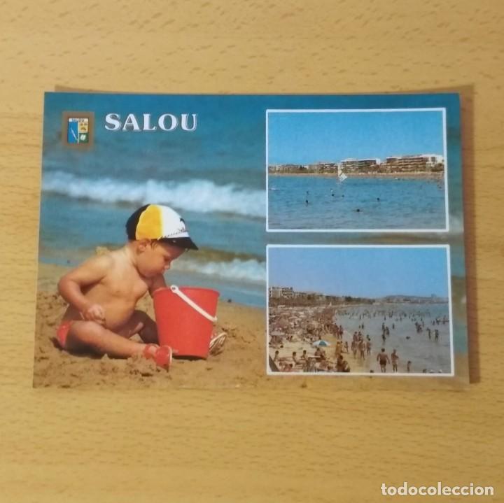 Postales: Postal Salou n&ordm; 56 Diversos aspectos. Ni&ntilde;o con cubo 9814 Comercial Escudo de Oro Cedosa Sin circular