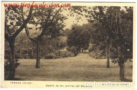 Postales: Sta. Coloma de Farn&eacute;s.- Detalle de los jardines del Balnear&iacute;o