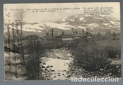 Postais: ANTIGUA POSTAL 590 LOS PIRINEOS GRAN PAISAJE NEVADO Y FABRICAS DE HILADOS Y TEJIDOS DE DON MIGUEL SA