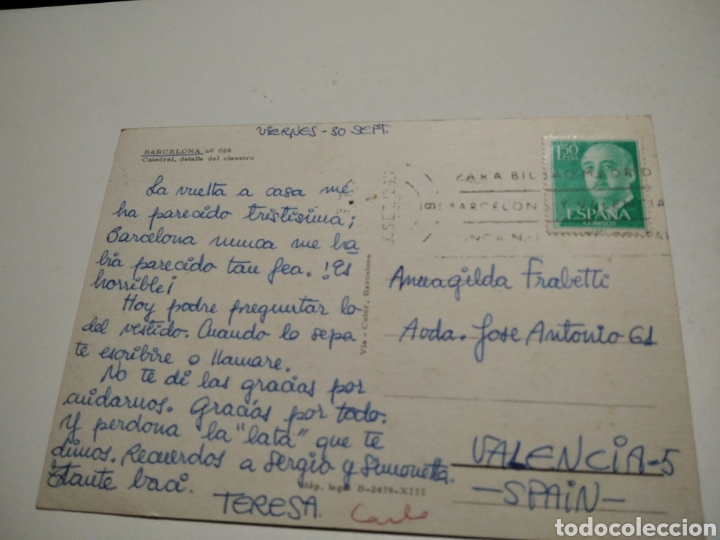 Postales: Postal Barcelona Catedral claustro - Foto 2