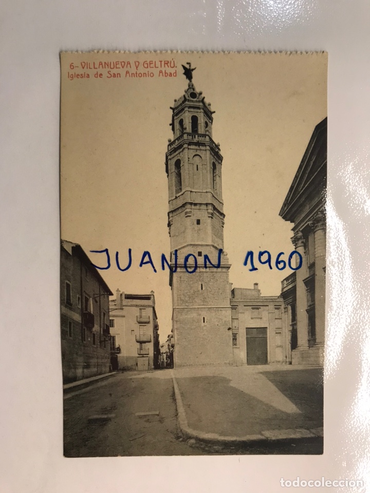 Postales: VILLANUEVA Y GELTRU Postal No.9, Iglesia de San Antonio Abad, Fototipia THOMAS (h.1930?) S/C