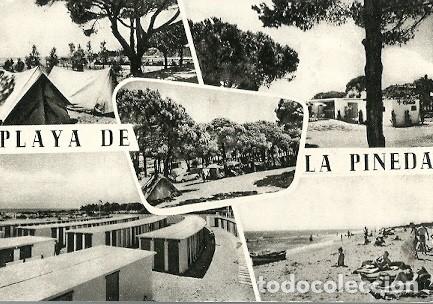Postales: ANTIGUA POSTAL PLAYA DE LA PINEDA FOTO SOBERANAS