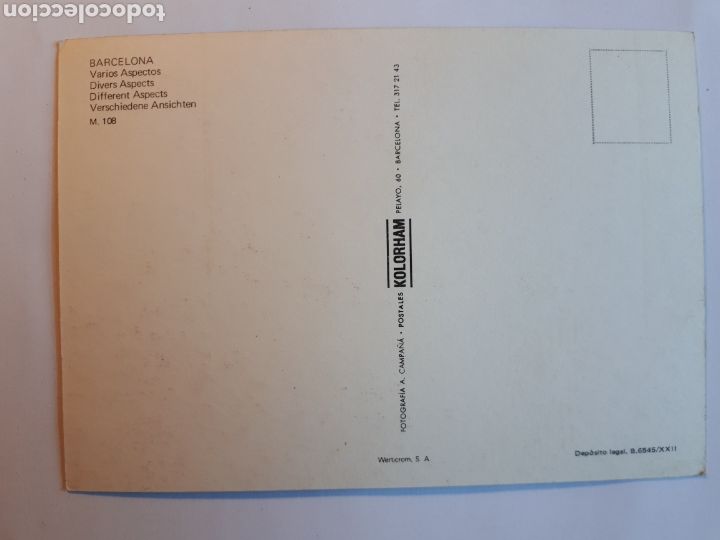 Postales: BARCELONA. ESPA&Ntilde;A 1982. POSTAL - Foto 2