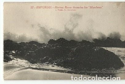 Postkarten: ANTIGUA POSTAL 22 EMPURIAS MARINA ROCAS LLAMADAS LAS MUSCLERAS L ROSIIN