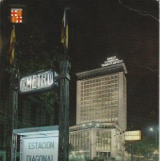 Postales: 1961 BARCELONA BANCO COMERCIAL TRASATLANTICO METRO DIAGONAL.CRUCE Pª GRACIA-AVDA.GENERALÍSIMO FRANCO