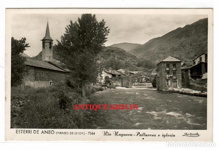 Postales: ESTERRI DE ANEO N&ordm; 7544 RIO NOGUERA PALLARESA E IGLESIA / FOTO ZERKOWITZ