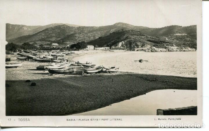Postales: TOSSA DE MAR-BADIA I PLATJA GRAND-PORT LATERAL-ROISIN-1934