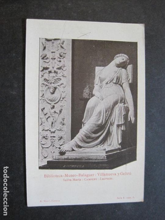 Postkarten: VILLANUEVA Y GELTRU-BIBLIOTECA MUSEO BALAGUER-REVERSO SIN DIVIDIR-A.MAURI-6-POSTAL ANTIGUA-(75.616)
