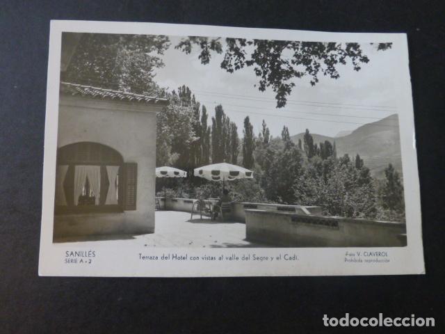 Postales: SANILL&Eacute;S LERIDA TERRAZA DEL HOTEL CON VISTAS AL VALLE DEL SEGRE Y EL CAD&Iacute;