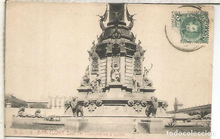Postales: BARCELONA MONUMENTO A COLON ESCRITA - Foto 1