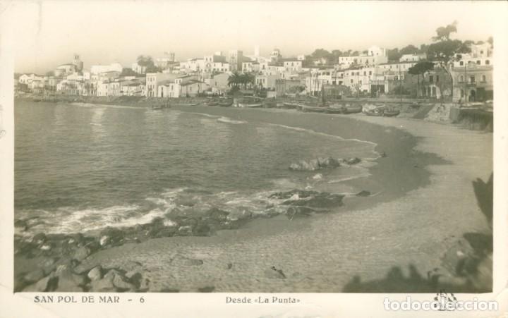 Postcards: A00126 sant pol de mar desde la punta oriol n&ordm;6 fotogr&aacute;fica circulada 1948