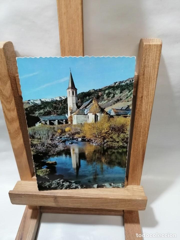 Postales: POSTAL PIRINEOS DE LERIDA VALLE DE ARAN SANTUARIO DE MONTGARRI REFLEJADO EN EL RIO N. SIN CIRCULAR