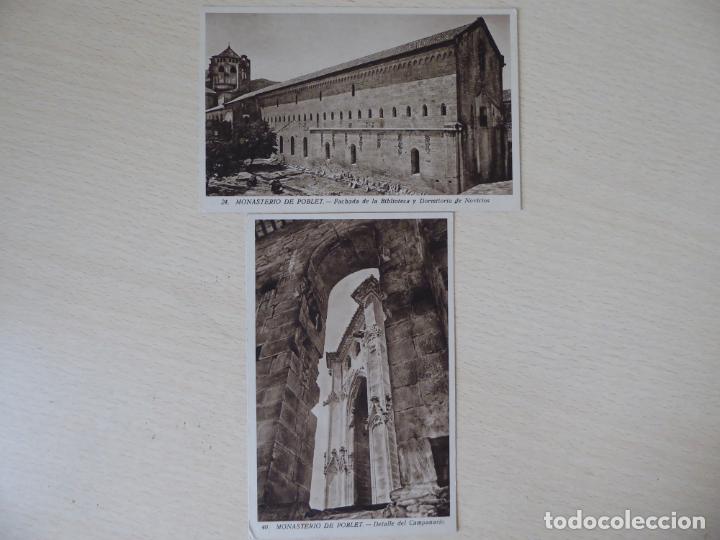 Postales: Lote de 2 postales del Monasterio de Poblet (n&uacute;m. 24 y 40), Edicion Poblet, clis&eacute; J. Artigues